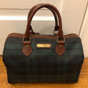 Polo Ralph Lauren vintage green plaid tartan bag